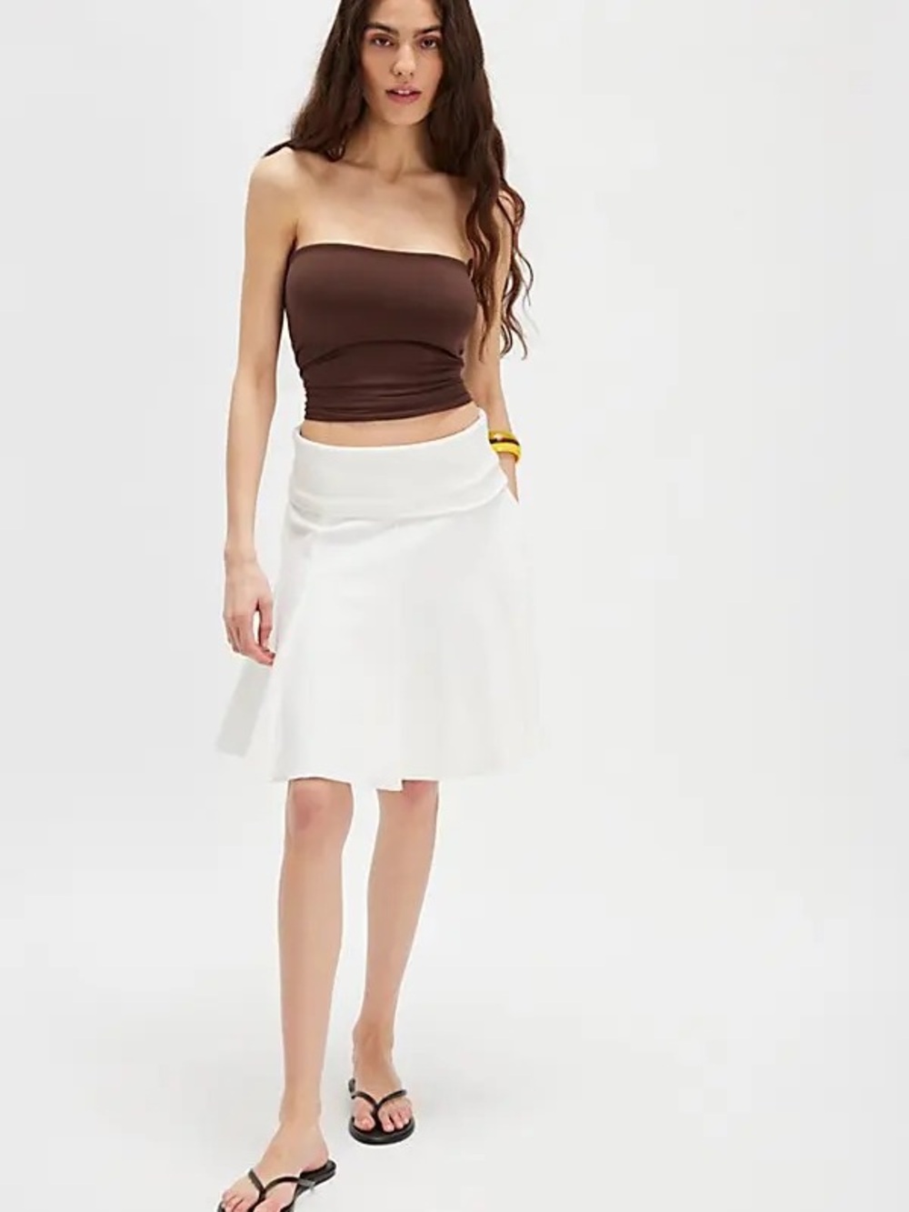 Geel Nara White Foldover Skirt